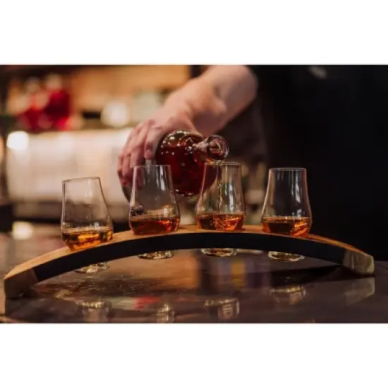 Legacy Acacia Wood Lowlands Whiskey Flight Glencairn Glass Tasting Set image {5}