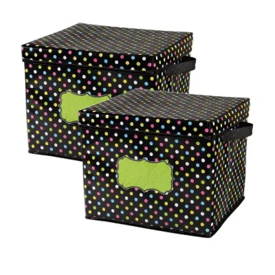 Teacher Created Resources&reg; Chalkboard Brights Storage Box with Lid, Pack of 2 image {3}