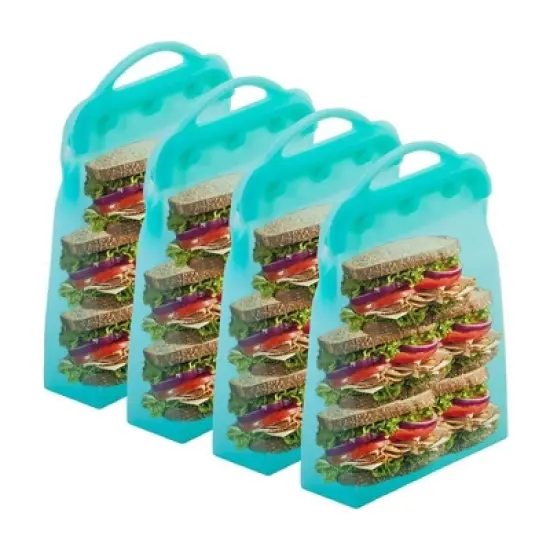 Reusable Silicone Food Storage Bags 4 Pack, Ziplock Tall Bags, Dishwasher and Microwave Safe, BPA Free by Innovative Technology Products Corp image {10}