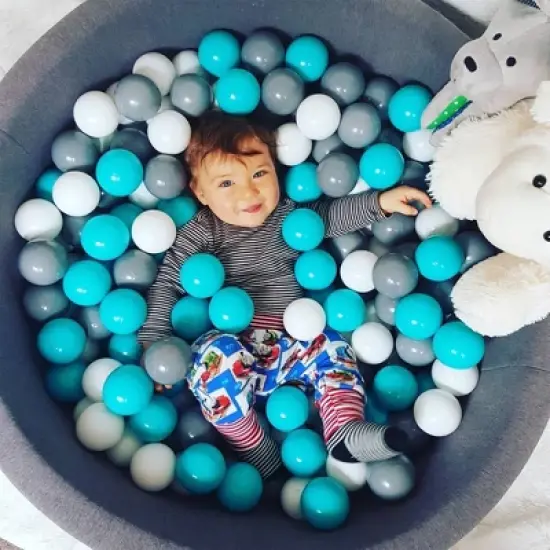 MeowBaby Large Round 35 Inch Round by 11.5 Inch Tall Baby and Toddler Foam Ball Pit with 200 Full Foam 2.75 Inch Balls and Zippered Covered image {2}