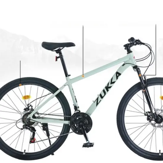 INFURNIC Bicycles, 27.5 Inch Mountain Bike for Women and Men, 21 Speed Mountain Bike, Green, 68.8"*26.37"*39.37" image {2}