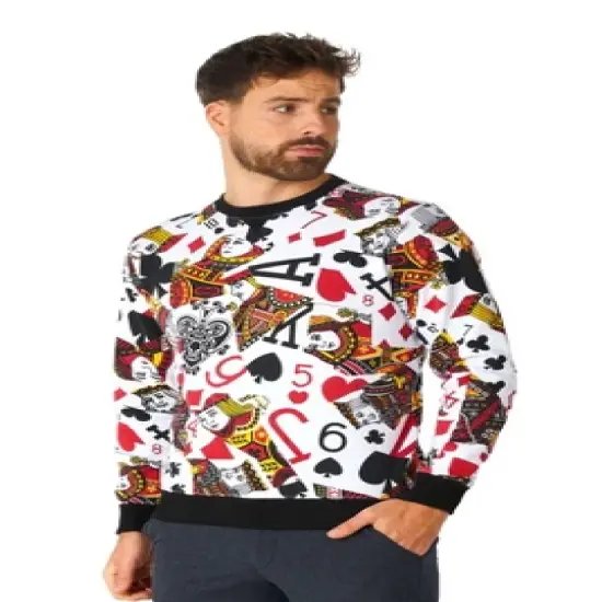 OppoSuits Men's Sweater - King Of Clubs - Multicolor image {3}