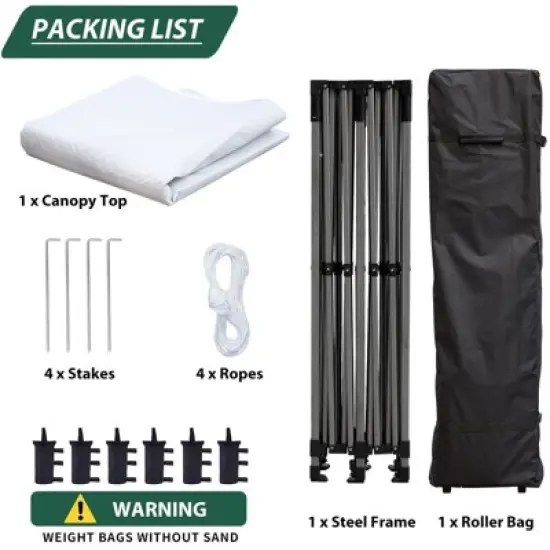 EROMMY 10 Ft. D x 20 Ft. W Steel Pop-Up Canopy image {7}