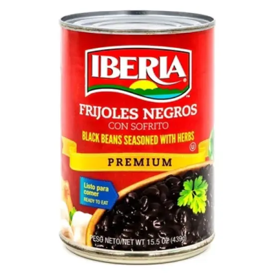 Iberia Black Beans Seasoned with Herbs - 15.5oz image {2}