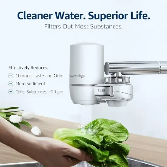 Waterdrop Ultra Filtration Faucet System Replacement Water Filters for Skin Care, WD-FF-02A Fits WD-FC-02, Last Up to 9 Months, Pack of 3 image {2}