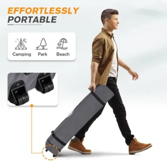 EAGLE PEAK 6.6x6.6 Pop Up Canopy Tent with One Sidewall, 8 Stakes and 4 Ropes image {5}