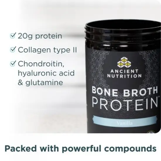 Ancient Nutrition Bone Broth Protein Powder - Vanilla - 17.4oz/20 Servings image {4}