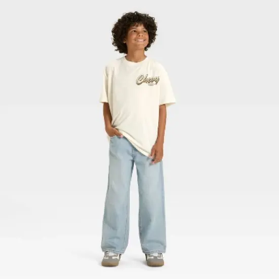 Boys' Chevy Front and Back Oversized Short Sleeve Graphic T-Shirt - Cream image {3}