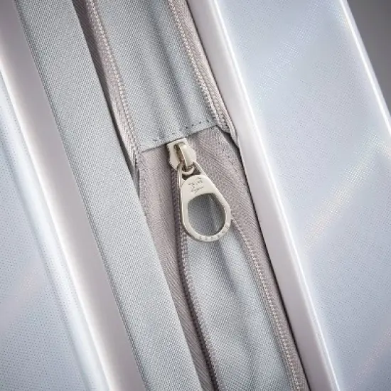 American Tourister Moonlight Hardside Medium Checked Spinner Suitcase - Iridescent White image {3}