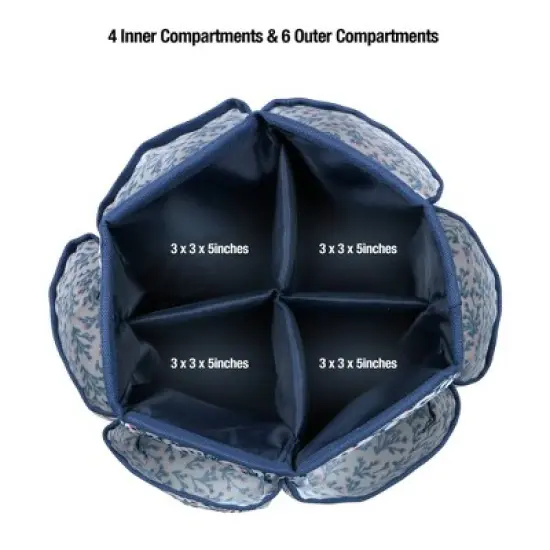Singer Sewing Storage Organizer Desktop Spinner Navy Floral Print image {3}