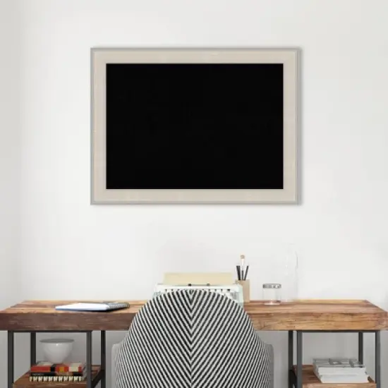 Amanti Art 32"x24" Cottage Wood Frame Black Cork Board White/Silver - : Wall Mounted Bulletin Board, Custom Framed, Home Organization image {6}