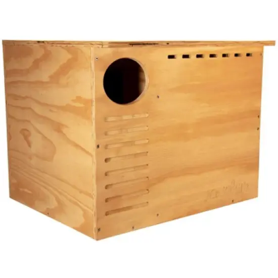 JCs Wildlife Barn Owl Nesting Box Large House Crafted in USA - Exterior Grade Treated Plywood - Mounting Hardware and Pine Shavings Included - image {1}