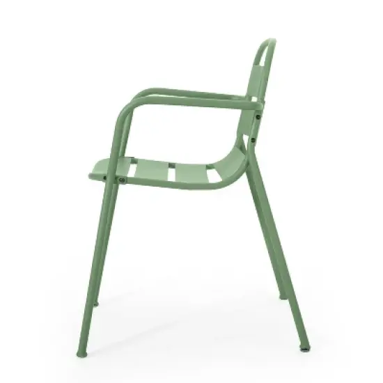 Christopher Knight Home Corey 3 Piece Outdoor Modern Metal Bistro Set with Open Slat Design image {5}