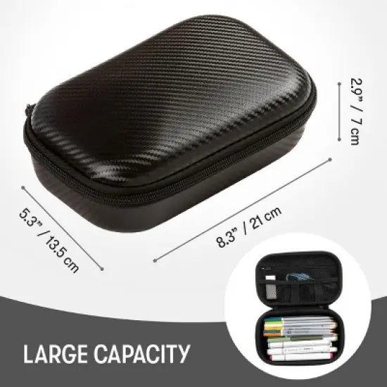 ZIPIT Carbon Pencil Case, Black Pencil Box image {2}