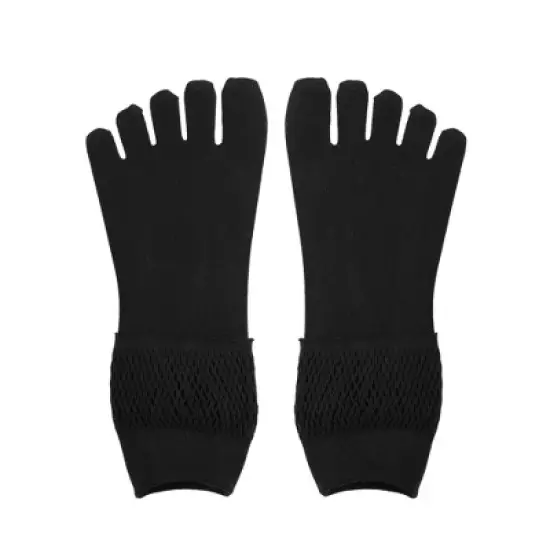 Unique Bargains Invisible Five Fingers Socks Hollow Out Breathable Soft Fashion No Show Socks for Women 3 Pairs image {4}