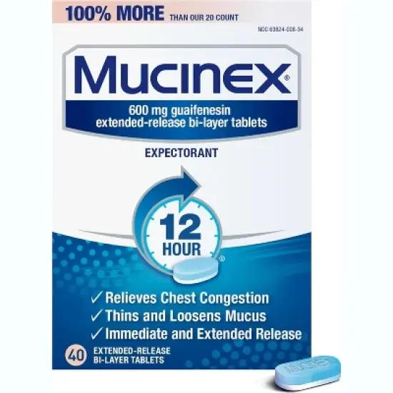 Mucinex Expectorant 600Mg Tablet 40Ct image {13}