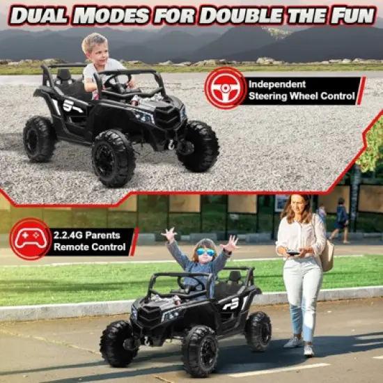 JOYRACER 24V Ride on Car w/ Remote Control, 4WD Powered Electric Off-Road UTV with 4*200W Motors image {4}