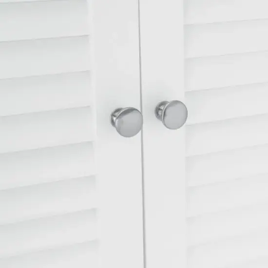 Costway Bathroom Space Saver Over The Toilet Shelved Storage Cabinet Organizer White image {4}