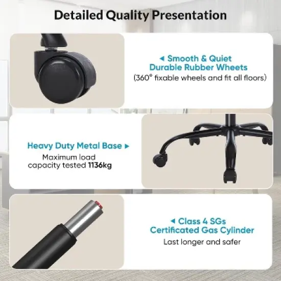 NicBex Reclining Executive Office Chair with Footrest,PU Leather Computer Chair with Wheels,Lumbar Support,Swivel Gaming Chair for Home Office image {3}