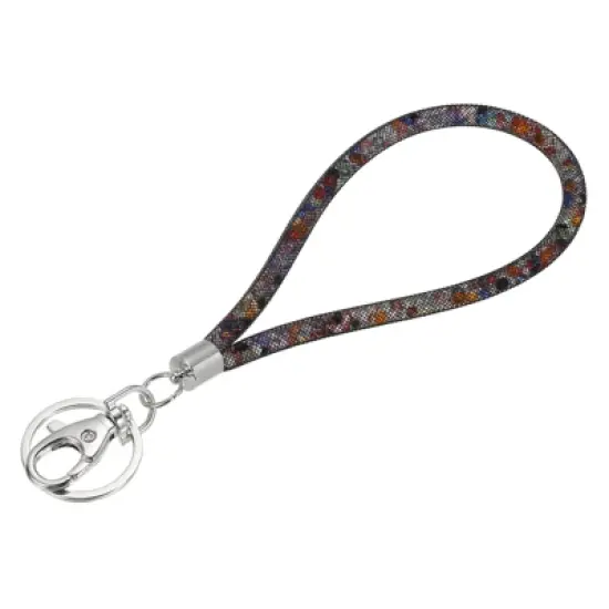 Unique Bargains Crystal ID Card Wristlet Bling Keychain Lanyards with Metal Clasps image {2}