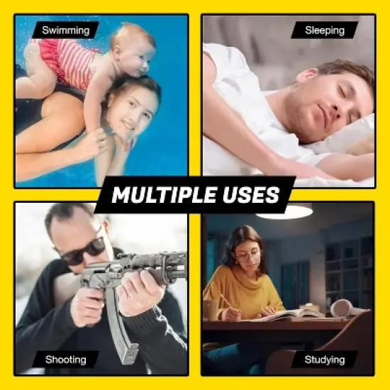 Quality Plugs12 Pairs Soft Moldable Silicone Ear Plugs In 2 Convenient Travel Storage Boxes Concerts Construction Noise Cancelling Reduction 27dB image {5}