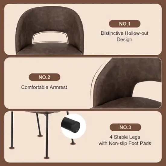 Costway Dining Chair Set of 2/4 with High-density Sponge Cushion Sturdy X-shaped Frame image {6}