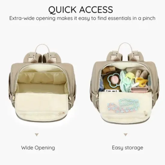 Itopfox Lightweight Stylish Diaper Backpack for Boys Girls & Baby Travel Essentials with Changing Pad & Insulated Pocket image {6}