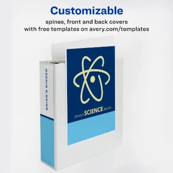 Avery Economy View 3 Ring Binders, 3" Round Rings, 4 White Binders (03360) image {1}