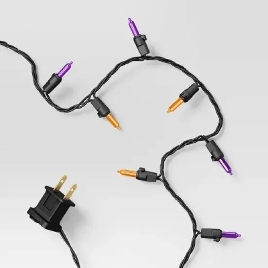 100ct LED Halloween Indoor Outdoor Miniature String Lights Orange/Purple/Black - Hyde and EEK! Boutique&trade; image {3}