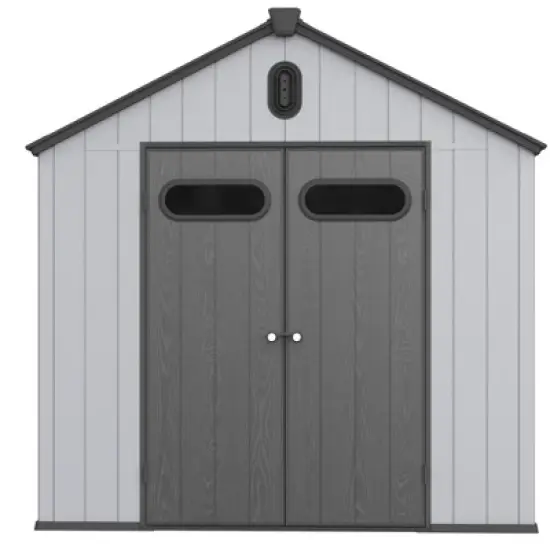 XWT013-1 8*10ft resin plastic storage shed for backyard garden big spire Tool storage image {15}