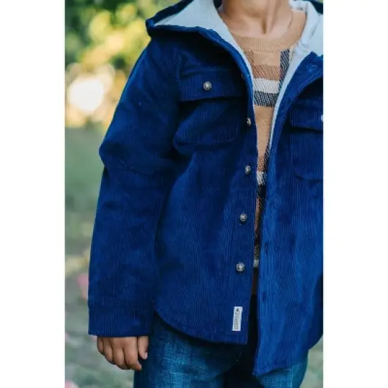 Hope & Henry Boys' Hooded Button Down Shirt Jacket, Kids image {2}