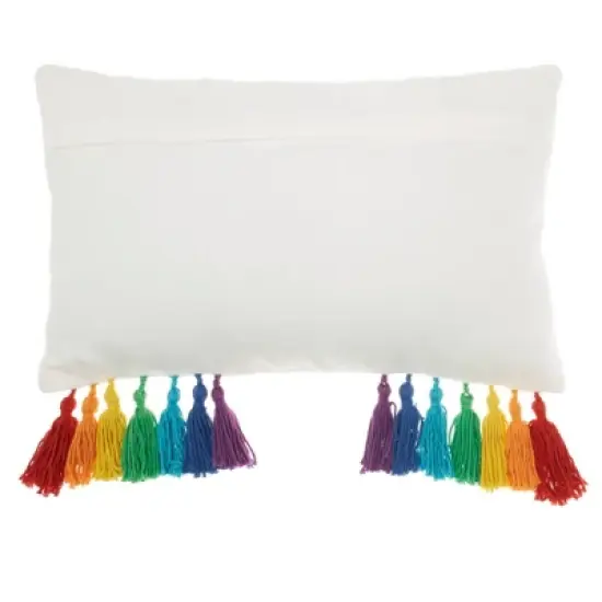12"x20" Oversize Rainbow with Tassels Lumbar Throw Pillow - Mina Victory image {2}