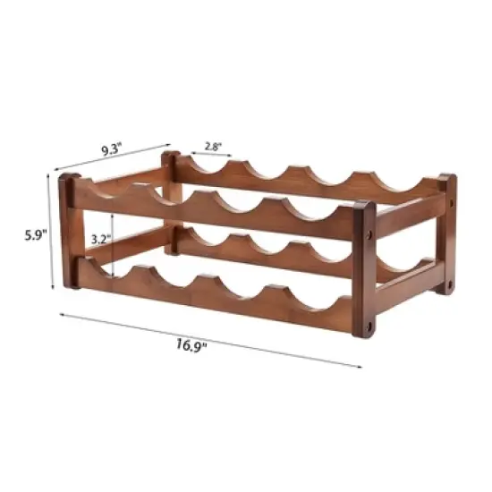 Wine Rack, Bamboo Wine Rack, Holds up to 8 Bottles, Wine Storage Rack For Kitchen, Bar, Wine Cellar image {6}