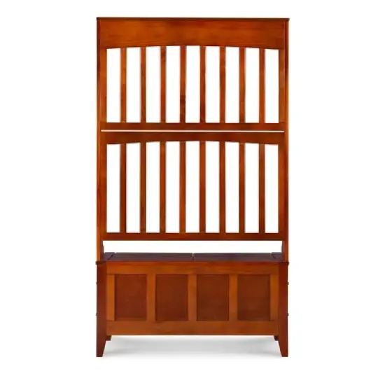 Misson Hall Tree with Storage Bench Walnut - Linon image {4}