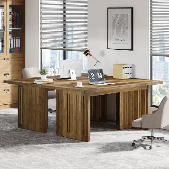 Tribesigns 63-Inch Executive Desk, Large Computer Desk, Modern Study Writing Table Workstation Business Furniture for Home Office image {7}