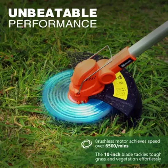 Ukoke ST2308-B 40V Cordless Grass Trimmer/Brush Cutter, Interchangeable Blade, Brushless Motor, 6500 RPM, 2.0Ah Battery & Charger Included image {4}