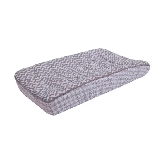 Bacati - Herringbone Quilted Muslin Changing Pad Cover Gray image {7}