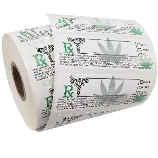 KOVOT RX Warning Label - 3"x1" - 1000 Adhesive Stickers per Roll image {2}