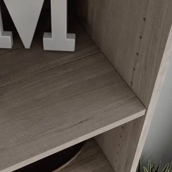 71.18" 5 Shelves Beginnings Vertical Bookcase Silver Sycamore- Sauder image {5}