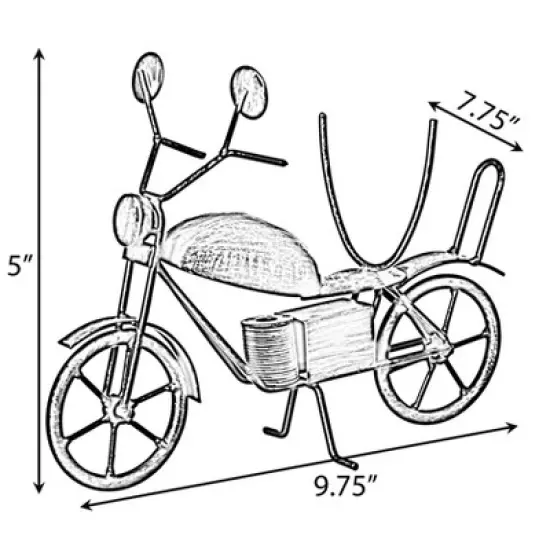 Vintiquewise Metal Figurine Motorcycle Shaped Vintage Wine Single Bottle Holder Stand Rack image {3}