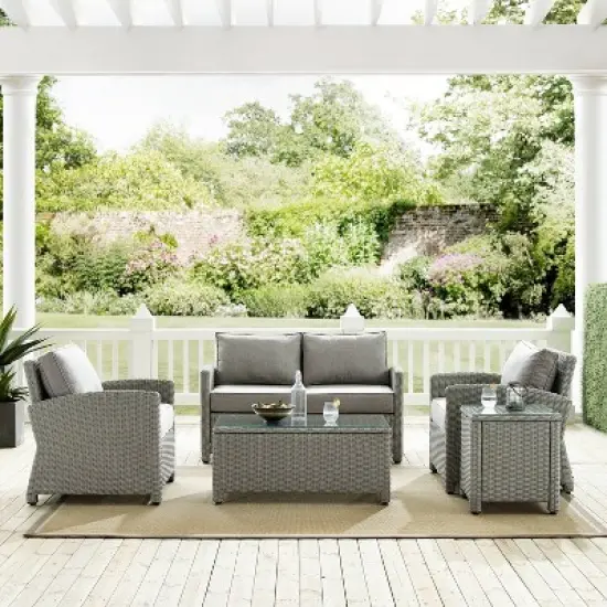 5pc Bradenton Outdoor Steel Conversation Set Gray - Crosley image {2}