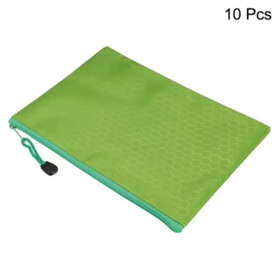 Unique Bargains Waterproof Cloth Zipper Office Travel File Bags 10 Pcs image {2}