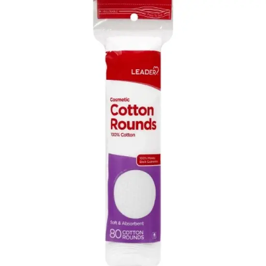 Leader Soft & Absorbent Cosmetic Cotton Rounds 80 ct image {3}