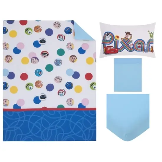 Disney Choose Happy Pixar Friends Multi-Colored 4 Piece Toddler Bed Set image {7}