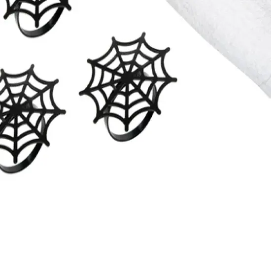 C&F Home Black Spider Web Decorative Metal Napkin Rings Set of 4 image {2}