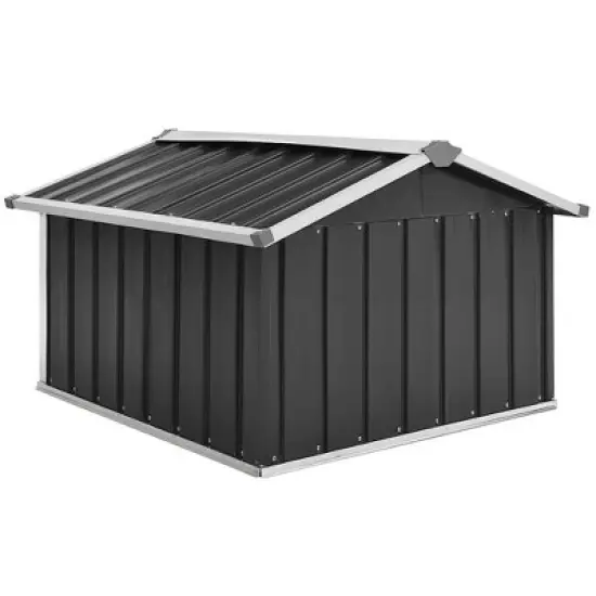 vidaXL Garden Shed Anthracite Galvanized steel Medium Durable image {5}