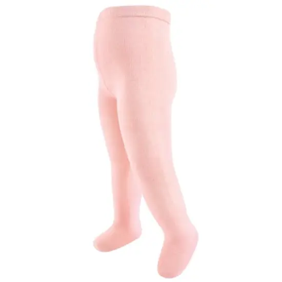 Touched by Nature Toddler and Kids Girl Organic Cotton Tights, Coral Charcoal image {4}