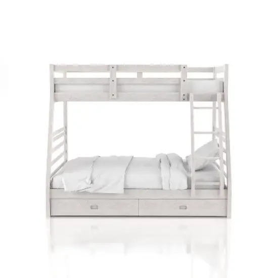 Twin Over Full Kids' Emma Bunk Bed Wire Brushed White - ioHOMES image {2}