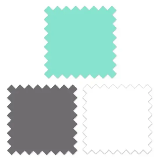  Bacati - 3 Layer Ruffled Crib/Toddler Bed Skirt - White/Mint/Gray image {5}