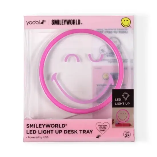 Yoobi SmileyWorld LED Desk Tray Smiley Pink image {2}
